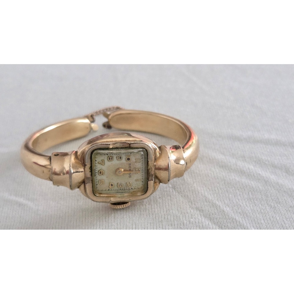 Benrus Embraceable Vintage Bangle Watch 10K RGP Gold Filled w Box 739301 - Picture 9 of 11